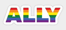 the word ALLY in rainbow colors