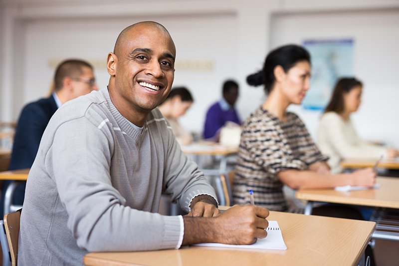 student in class