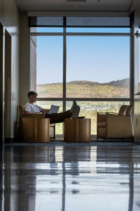 student studying