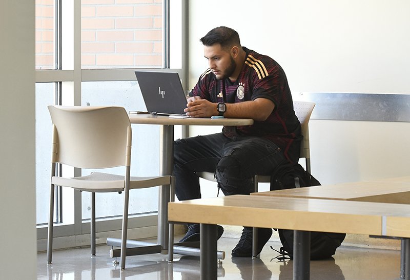 student studying
