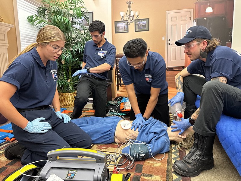 paramedic students in sim room