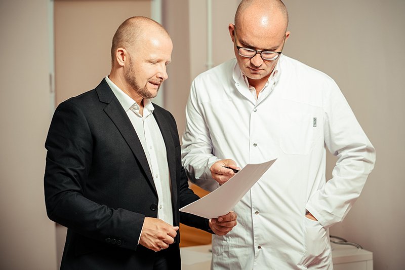 healthcare administrator with doctor