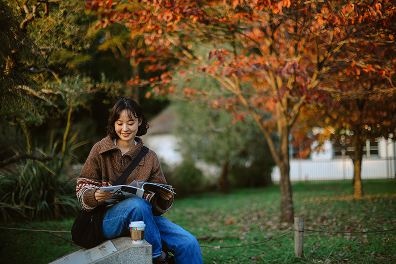student studying