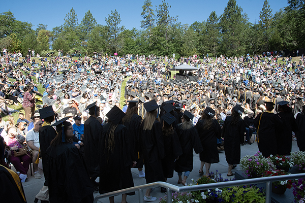 RCC commencement at Redwood Campus, outdoors on a sunny day