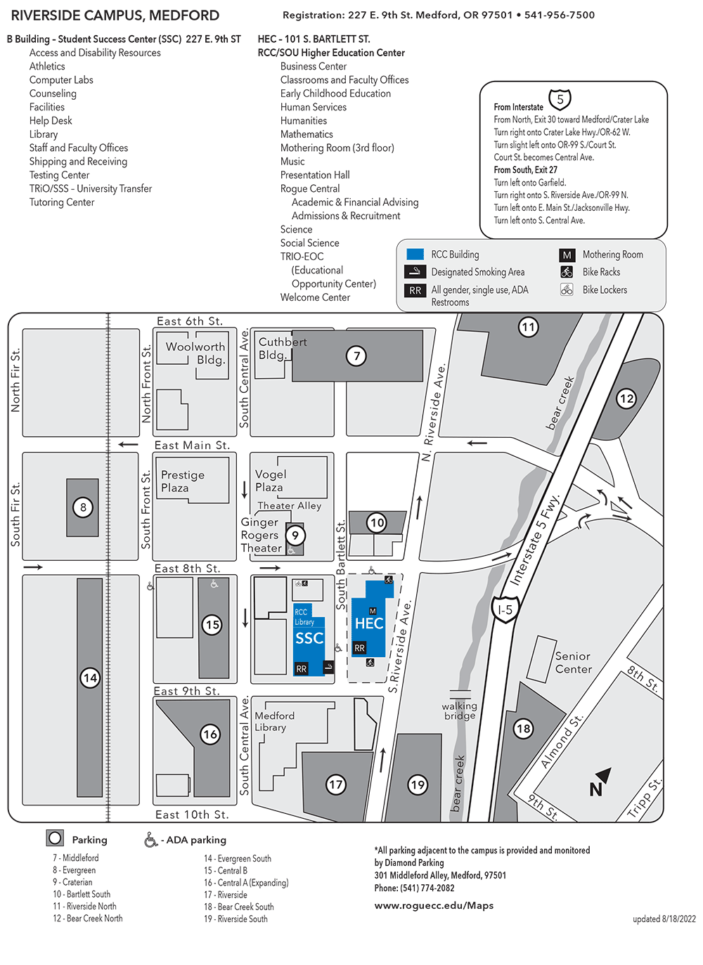 RCC Medford Riverside Campus Map
