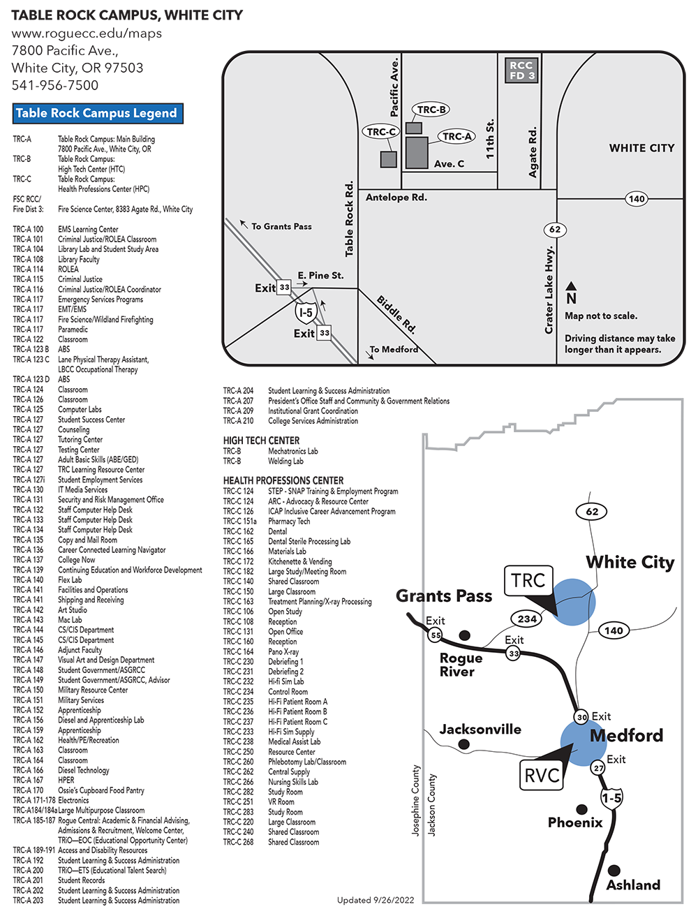 RCC White City Table Rock Campus Map