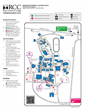 Redwood Campus Commencement Parking Map