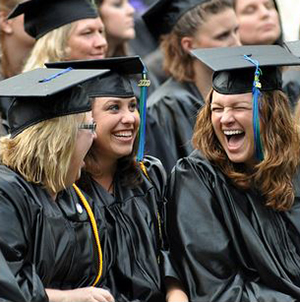 very excited students at graduation 