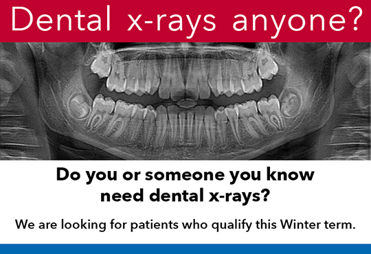 free dental xrays during winter term