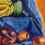 still life with fruits and vegetables painting