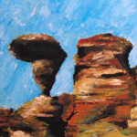 red rocks painting