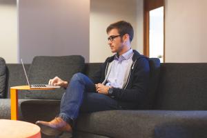online learner at computer