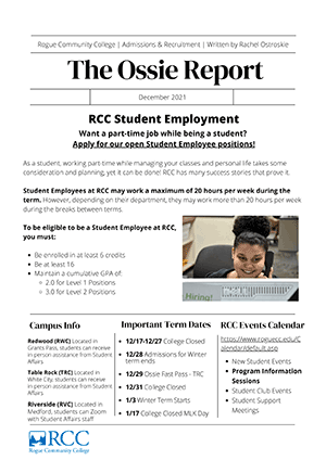 December 2021 The Ossie Report