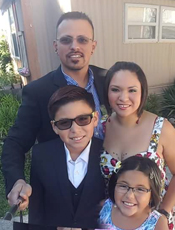 Jocksana Corona Scholarship award winner and family