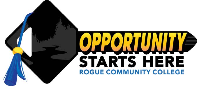 Opportunity Starts Here Key graphic with RCC logo embedded into a graduation cap