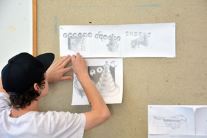 RCC student creating a storyboard