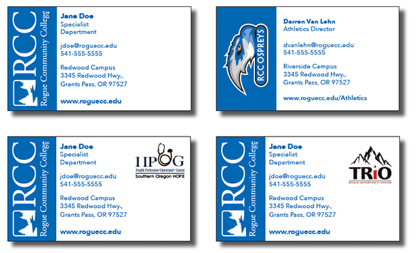 RCC business card samples