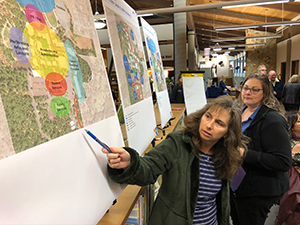 participants at the master plan forum breakfast at Redwood campus library