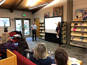 participants at the master plan forum breakfast at Redwood campus library