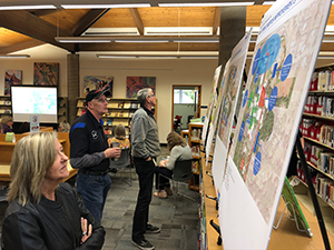participants at the master plan forum breakfast at Redwood campus library