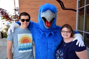 Ossie at Riverside campus of RCC with 2 students